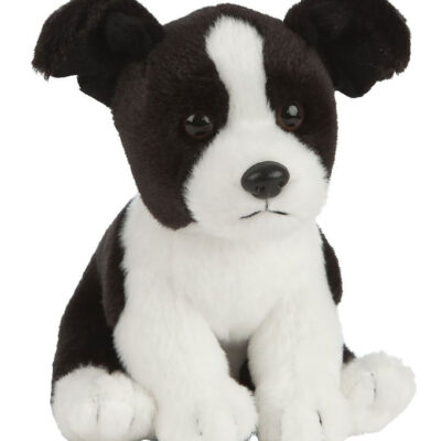 Living Nature Bamse - 21x13 cm - Border Collie-hvalp - Sort/Hvid