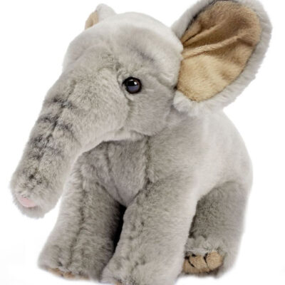 Living Nature Bamse - 15x9 cm - Siddende Elefant Unge - Grå