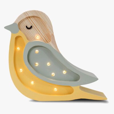 Little Lights Mini Lampe Fugl, Khaki/Light Mustard, Børnelampe