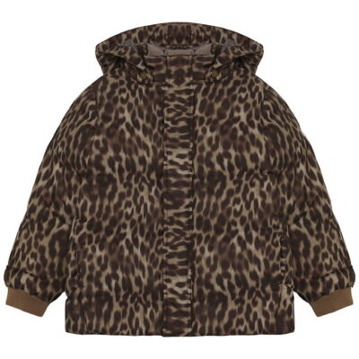 En Fant Dynejakke - Qulit - Pine Black m. Leopard