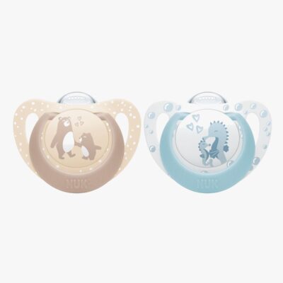 NUK First Choice Classic Sut 2-pak Str. 1, Bear/Seahorse