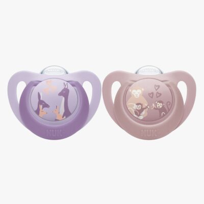 NUK First Choice Classic Sut 2-pak Str. 3, Monkey/Kangaroo